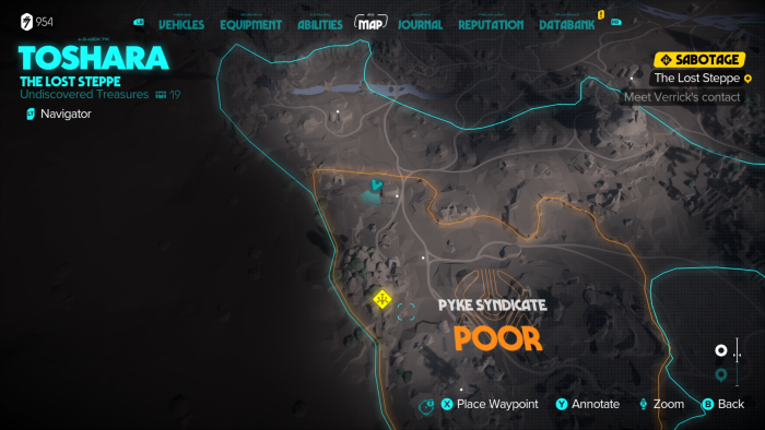 Auf Toshara können wir uns ganz gut anhand der eingezeichneten Straßen orientieren. (Bild: Ubisoft/Screenshot: Golem.de)