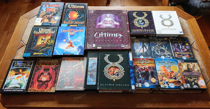 Neben einigen obskuren Veröffentlichungen (wie der PC-9801-Version von Ultima 1), fallen vor allem die vielen Ultima-Online-Teile auf der rechten Seite auf. (Quelle: Medienagentur Plassma)