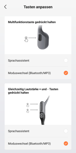 Mit dieser Einschaltung wird der Wechsel zwischen Bluetooth- und MP3-Modus deutlich erleichtert. (Bild: Shokz/Screenshot: Golem.de)
