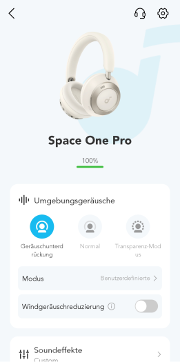 Der Hauptbildschirm der App ... (Bild: Anker/Screenshot: Golem.de)