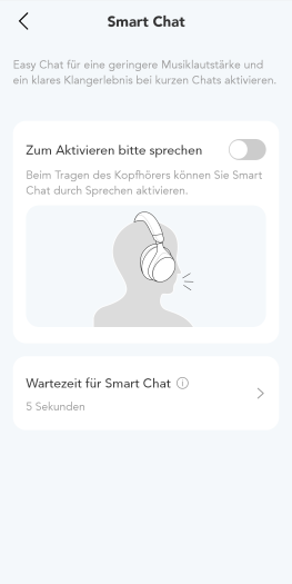 Smart Chat erlaubt eine Aktivierung des Transparenzmodus auf Zuruf. (Bild: Anker/Screenshot: Golem.de)