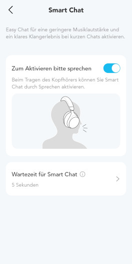 Sobald der Transparenzmodus aktiv ist, wird die Lautstärke verringert, die Musik läuft weiter. (Bild: Anker/Screenshot: Golem.de)