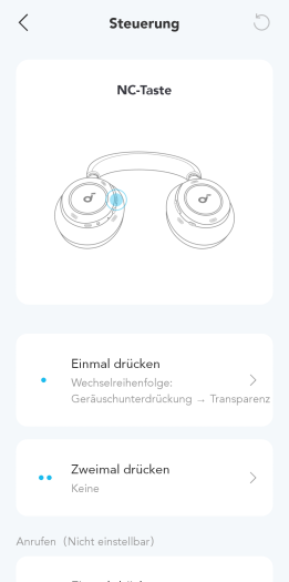 Die Tastenbelegung des Space One Pro lässt sich kaum anpassen. (Bild: Anker/Screenshot: Golem.de)