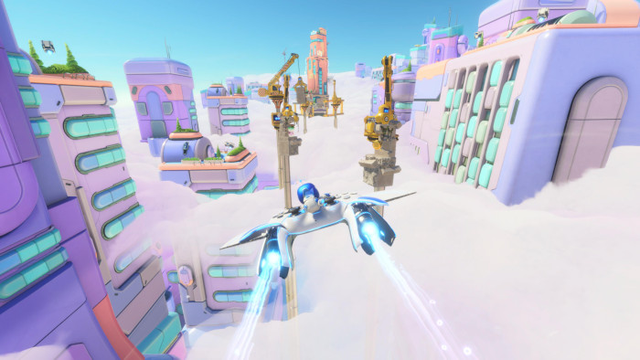 Bei der Landung können wir durch Schwenken des Controllers oft ein paar Extras einsammeln. (Bild: Sony / Screenshot: Golem.de)