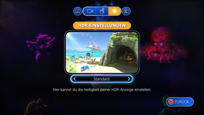 Das ist die einzige Option im Grafikmenü. (Bild: Sony / Screenshot: Golem.de)