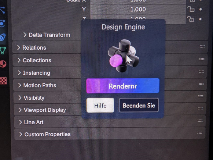 Die Design Engine in Blender funktioniert nicht. (Bild: Oliver Nickel/Golem.de)