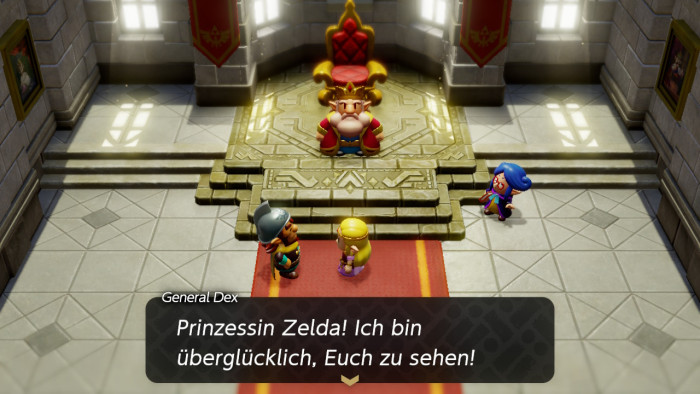 Am Hofe von Hyrule freut man sich, Zelda zu sehen. (Bild: Nintendo / Screenshot: Golem.de)