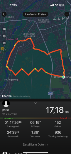 Die Auswertung einer sportlichen Aktivität. (Bild: Amazfit / Screenshot: Golem.de)