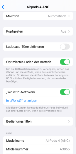 Obwohl wir den Ladeton abgeschaltet hatten, machte das Ladeetui Krach. (Bild: Apple/Screenshot: Golem.de)