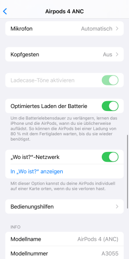 Die Umschaltung der Töne für das Ladeetui ist nicht jederzeit möglich. (Bild: Apple/Screenshot: Golem.de)
