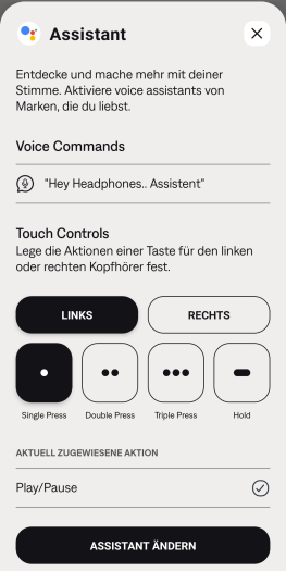 Die Quiet Comfort Earbuds 3 haben eine interne Sprachsteuerung und unterstützen digitale Assistenten. (Bild: Bose/Screenshot: Golem.de)