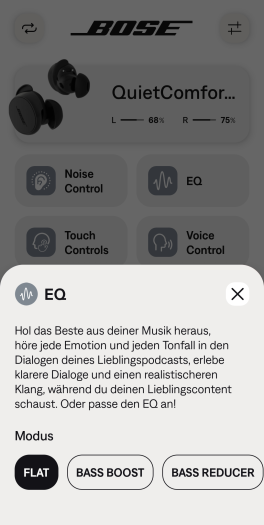 Für die Quiet Comfort Earbuds 3 gibt es mehrere ... (Bild: Bose/Screenshot: Golem.de)