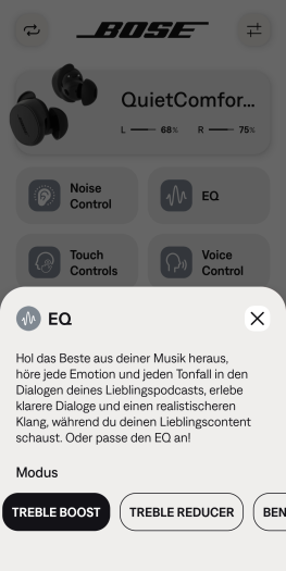 ... mehrere Equalizer-Voreinstellungen. (Bild: Bose/Screenshot: Golem.de)