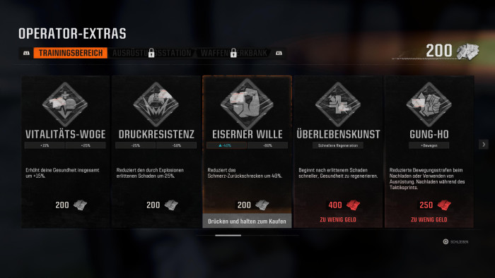 Zwischendurch können wir unsere Gesundheitswerte und mehr leicht verbessern. (Bild: Activision / Screenshot: Golem.de)