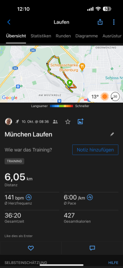 Eine von der Enduro 3 aufgzeichnete Lauf-Aktivität.(Bild: Garmin / Screenshot: Golem.de)