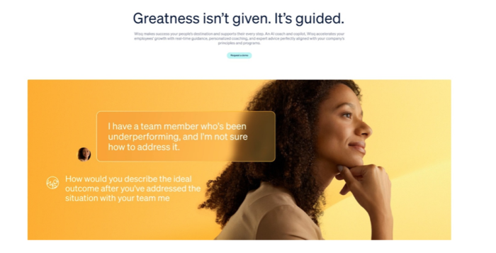 Wisq setzt auf KI-gestützte Funktionen, die die Mitarbeiterinnen und Mitarbeiter kontinuierlich in ihrer Entwicklung unterstützen sollen. (Screenshot: Nils Matthiesen)