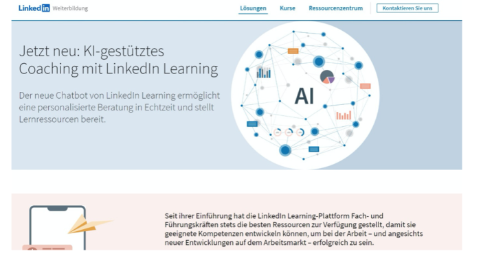 Der Learning Chatbot von Linkedin soll personalisierte Beratung in Echtzeit bieten, die auf die spezifischen Lernbedürfnisse der Nutzer zugeschnitten ist. (Screenshot: Nils Matthiesen)