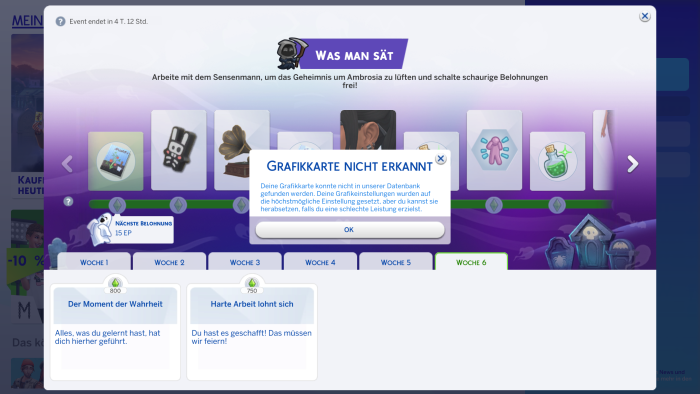 Die Sims 4 startet zwar, stürzt aber nach wenigen Sekunden ab und benötigt einen Neustart des Rechners. (Bild: Martin Böckmann/Golem.de)