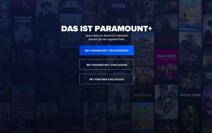 An zwei Stellen auf der Homepage von Paramount+ wird kein konkreter Preis für das Abo genannt. (Bild: Paramount/Screenshot: Golem.de)