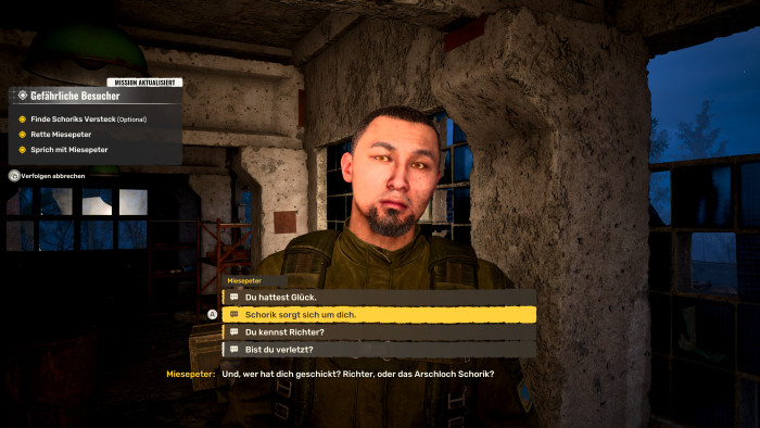 In Gesprächen sehen wir meist nur das Gesicht des Gegenübers. (Bild: GSC Game World / Screenshot: Golem.de)