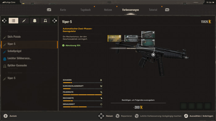 Unseren Charakter können wir nicht verbessern, aber Waffen und Ausrüstung. (Bild: GSC Game World / Screenshot: Golem.de)