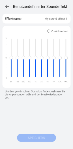 ... erreicht man einen Equalizer, um das Klangbild anpassen zu können. (Bild: Huawei/Screenshot: Golem.de)