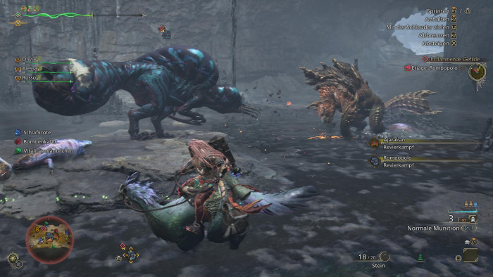 Wir beobachten aus sicherer Entfernung den Kampf zwischen zwei Monstern. (Bild: Capcom / Screenshot: Golem.de)