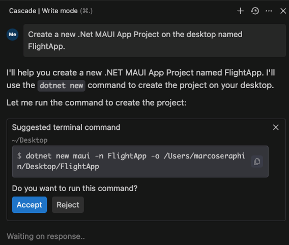 Mit dem KI Agent raus aus der reinen Code Kiste (Screenshot: Marco Seraphin)