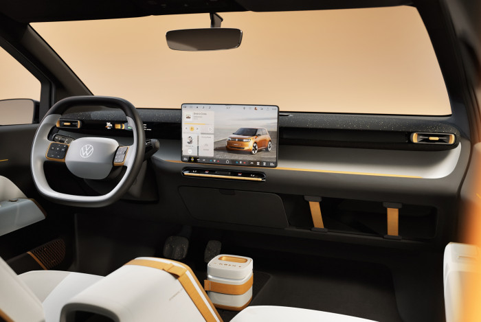 Die Studie verfügt über ein Infotainmentsystem mit Fahrer- und Zentraldisplay. (Foto: VW)