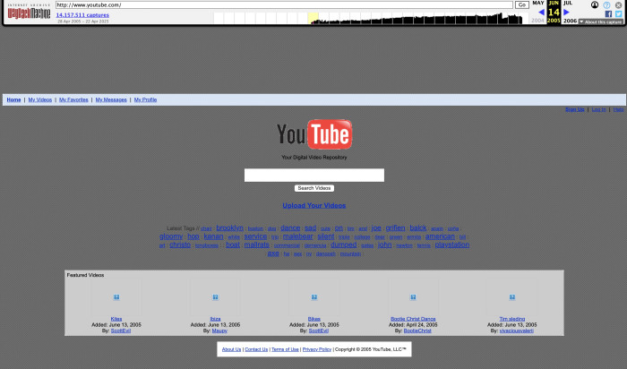 Schon ein Jahr später hat Youtube seine heutige Form gefunden. (Bild: archive.org / Screenshot: Christian Rentrop)