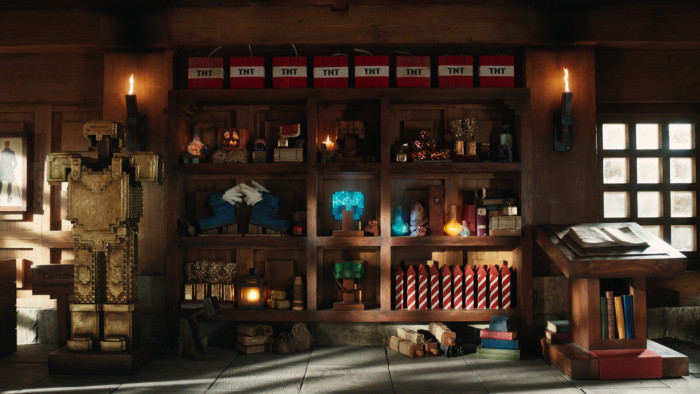 Wer in Minecraft so eine Item-Sammlung hat, baut auch größere Regale. (Bild: Warner Bros.)