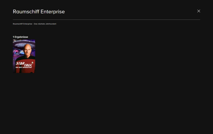 Die Suche von Paramount+ findet die erste Star-Tek-Serie nicht, wenn wir nach Raumschiff Enterprise suchen. (Bild: Paramount/Screenshot: Golem.de)