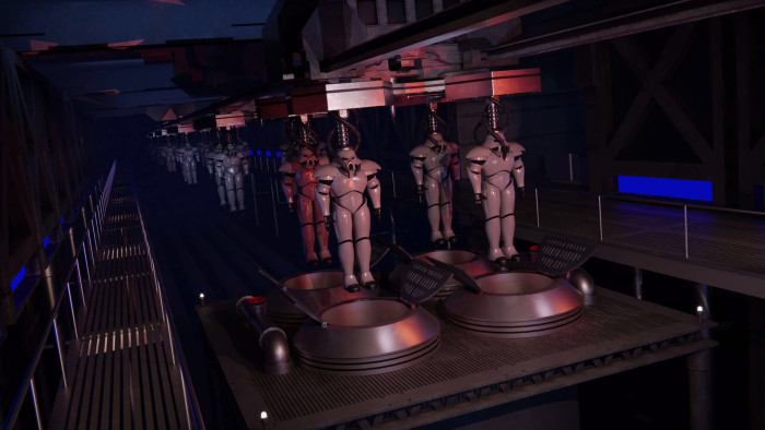 Kurz nach Spielbeginn lässt das Imperium die Dark Trooper vom Stapel. (Bild: Nightdive Studios / Screenshot: Medienagentur Plassma)