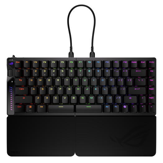 Zusammengesetzt ist die Asus ROG Falcata eine 75-Prozent-Tastatur.