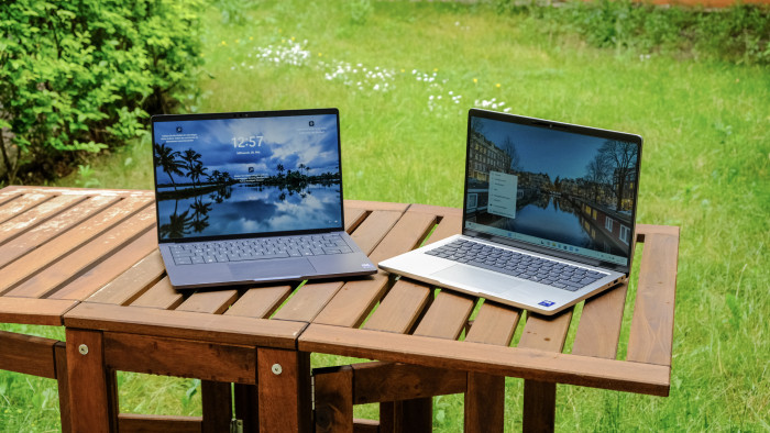 Dell Pro 14 Premium (links) und Dell Pro 14 Plus (rechts) (Bild: Oliver Nickel/Golem.de)
