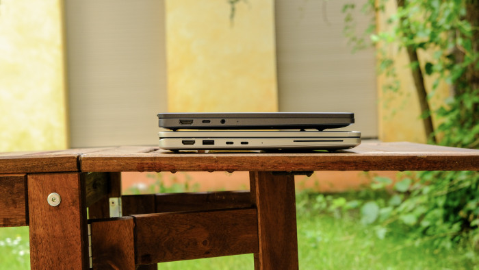 Dell Pro 14 Premium (oben) und Dell Pro 14 Plus (unten) (Bild: Oliver Nickel/Golem.de)