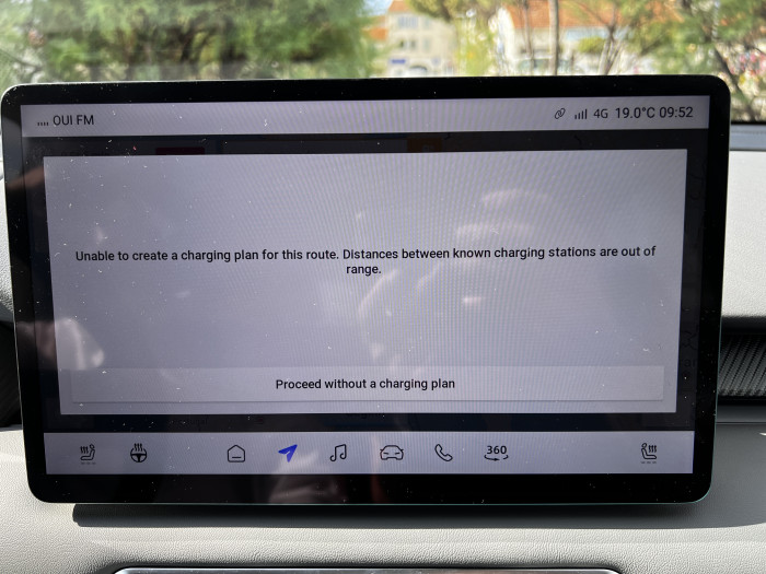 Bei der Eingabe einer längeren Strecke brach die Ladeplanung ab beziehungsweise lieferte eine Fehlermeldung. (Foto: Dirk Kunde)