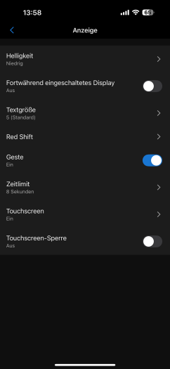 Die Helligkeit habe ich nach ein paar Tagen auf Niedrig gestellt - das ist mehr als ausreichend. (Bild: Garmin / Screenshot: Golem.de)