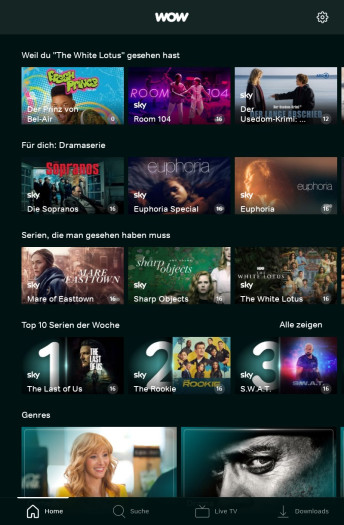 Auch in der alten Wow-App gab es bereits Empfehlungen. (Bild: Sky/Screenshot: Golem.de)
