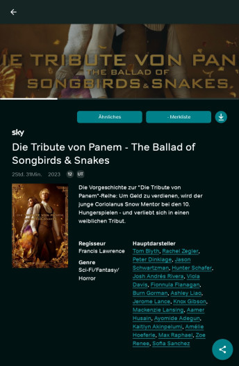 Beim aktuellen Titel der Filmreihe Die Tribute von Panem fehlte in der alten Wow-App in den Details der Hinweis auf das Ablaufdatum. (Bild: Sky/Screenshot: Golem.de)