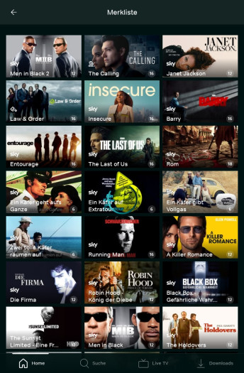 Die alte Wow-App zeigte kein Ablaufdatum in der Merkliste für Men in Black 2. (Bild: Sky/Screenshot: Golem.de)