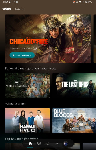 Der Serienbereich der neuen Wow-App (Bild: Sky/Screenshot: Golem.de)