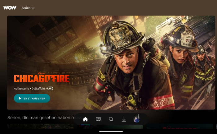 Im Querformat zeigt Serienbereich nur einen Titel an. (Bild: Sky/Screenshot: Golem.de)