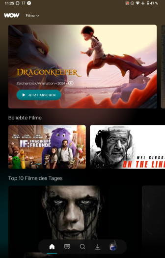 Der Filmbereich der neuen Wow-App (Bild: Sky/Screenshot: Golem.de)