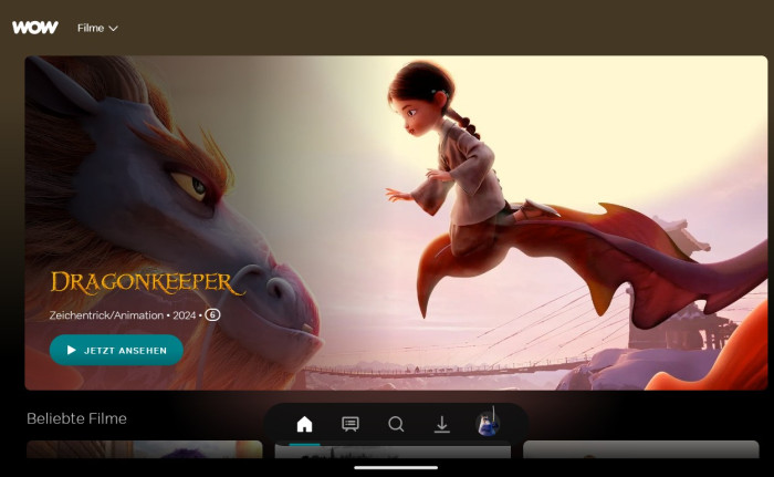Im Querformat zeigt Filmbereich nur einen Titel an. (Bild: Sky/Screenshot: Golem.de)