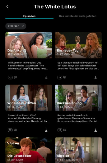 So sehen die Details von Serien der neuen Wow-App aus. (Bild: Sky/Screenshot: Golem.de)