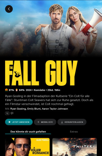 So sieht die Filmbeschreibung der neuen Wow-App aus. (Bild: Sky/Screenshot: Golem.de)