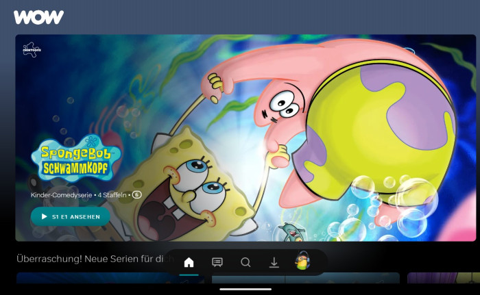 Der Kinderbereich der neuen Wow-App (Bild: Sky/Screenshot: Golem.de)