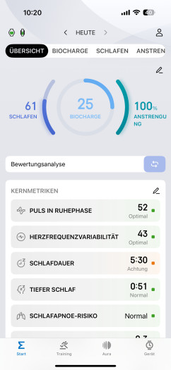 Die Startseite der App von Amazfit ist schön übersichtlich. (Bild: Amazfit/Screenshot: Golem.de)