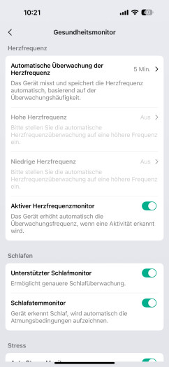 Mit der Uhr können wir den Puls alle 5 Minuten ermitteln - nicht öfter. (Bild: Amazfit/Screenshot: Golem.de)